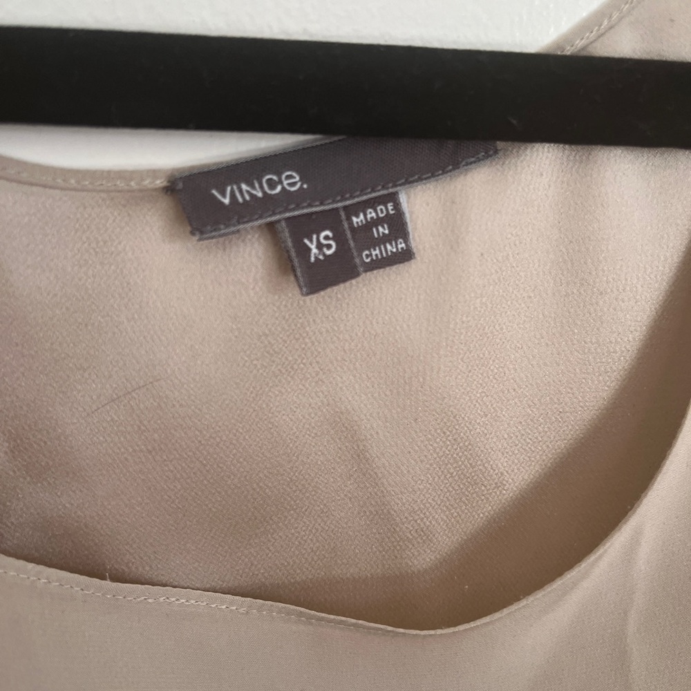 Vince Light Tan Silk Blouse
